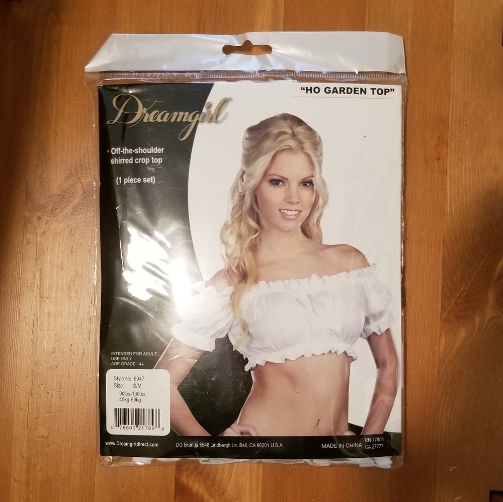 White Off the Shoulder Costume Crop Top